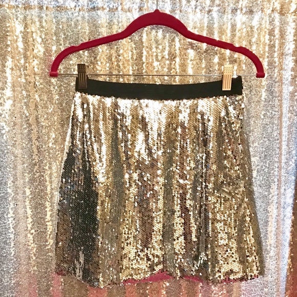 Dresses & Skirts - ✨New✨Beautiful Silver Sparkly Sequin Mini Skirt💖